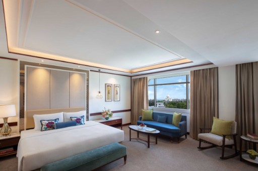 Executive Room with Taj Mahal View Executive room with a view of the Taj Mahal at Tajview, Agra - IHCL SeleQtions, one of the best hotels in Agra near Taj Mahal.