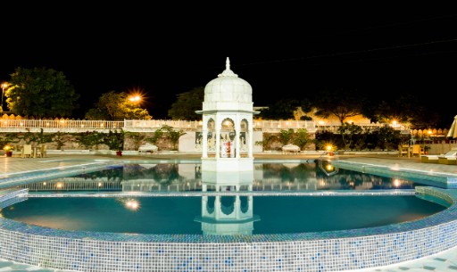 Nightview of the Pool at Pratap Mahal,Ajmer-IHCL SeleQtions