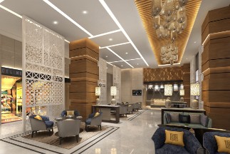 Luxury Hotel Lobby at Taj Skyline, Ahmedabad