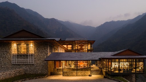 House Facade Twilight in Rishikesh at Taj Rishikesh Resort & Spa, Uttarakhand Taj Rishikesh Resort & Spa, Uttarakhand - House Facade Twilight in Rishikesh