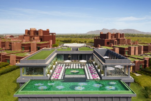 Aerial View of Poolside Cafe at Devi Ratn, Jaipur-IHCL SeleQtions