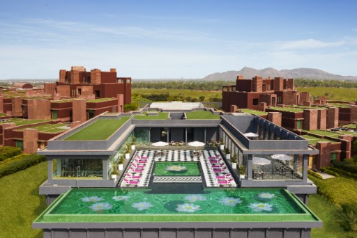 Aerial View of Poolside Cafe - Devi Ratn, Jaipur-IHCL SeleQtions Aerial View of Poolside Cafe at Devi Ratn, Jaipur-IHCL SeleQtions